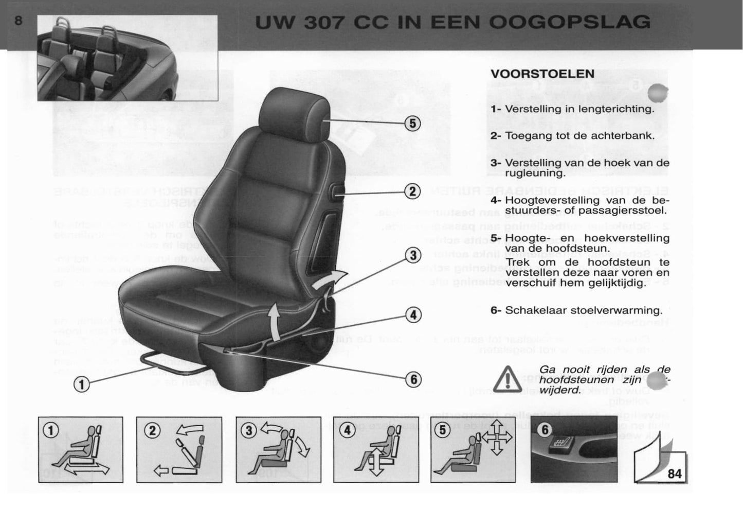 2003 Peugeot 307 CC Owner's Manual | Dutch