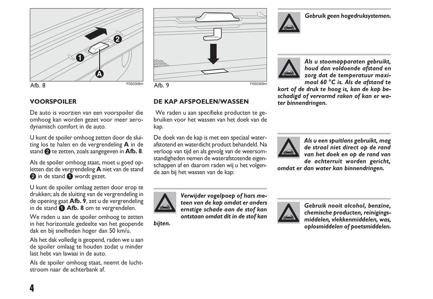2009-2010 Fiat 500C Owner's Manual | Dutch