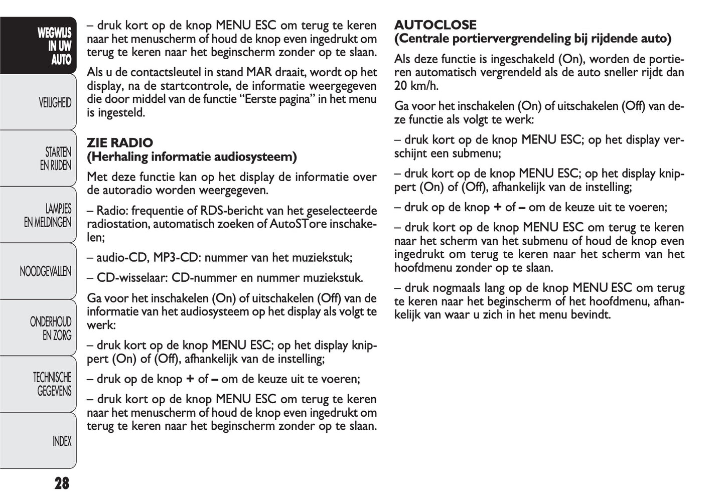 2011-2012 Fiat Punto Evo Owner's Manual | Dutch