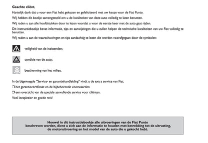 2011-2012 Fiat Punto Evo Gebruikershandleiding | Nederlands