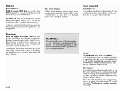 1996-1998 Renault Clio Bedienungsanleitung | Niederländisch