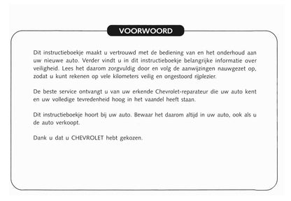 2006-2011 Chevrolet Captiva Manuel du propriétaire | Néerlandais