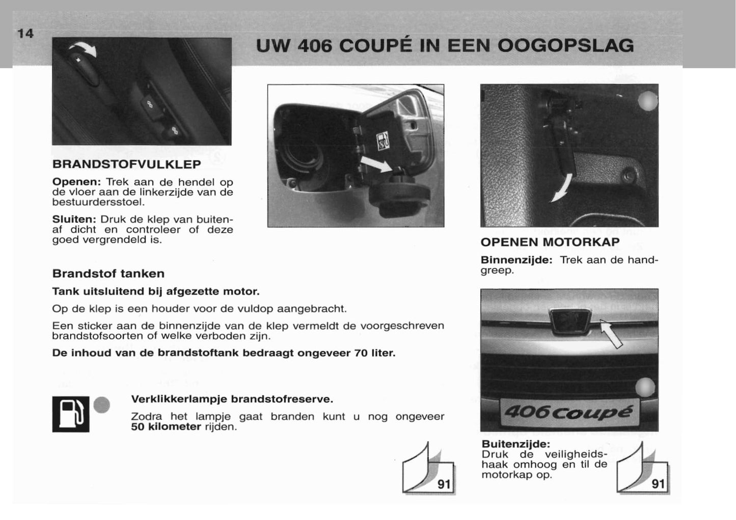 2003-2004 Peugeot 406 Coupé Manuel du propriétaire | Néerlandais