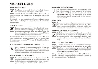 2011-2014 Lancia Delta Owner's Manual | Dutch