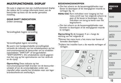 2013-2014 Fiat 500 Owner's Manual | Dutch