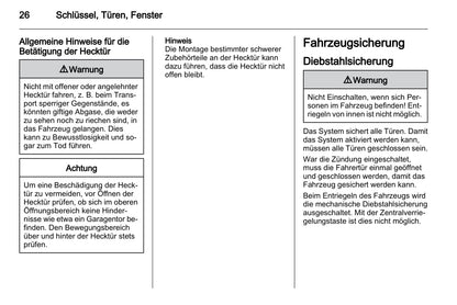 2011-2012 Opel Astra Owner's Manual | German