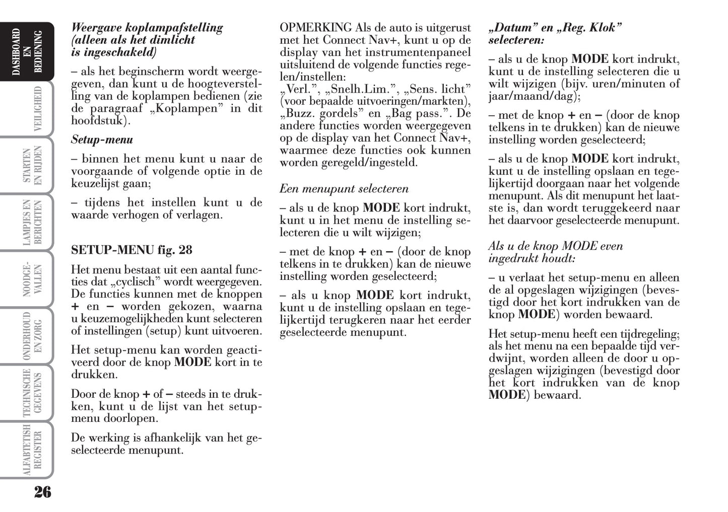 2004-2012 Lancia Musa Gebruikershandleiding | Nederlands