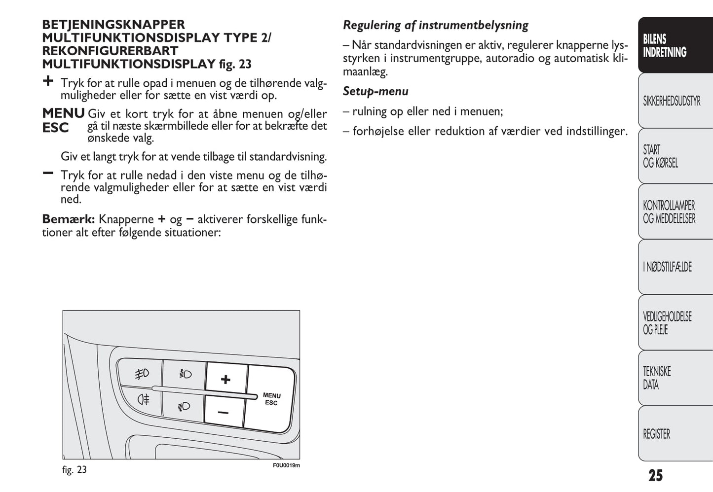 2010-2011 Fiat Punto Evo Owner's Manual | Dansk