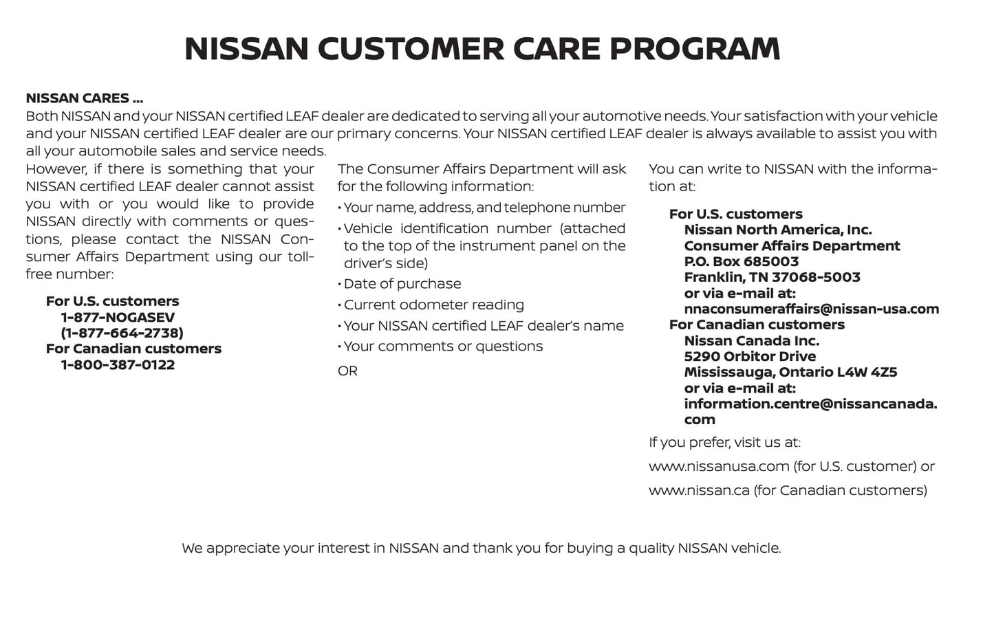 2019 Nissan Leaf Gebruikershandleiding | Engels