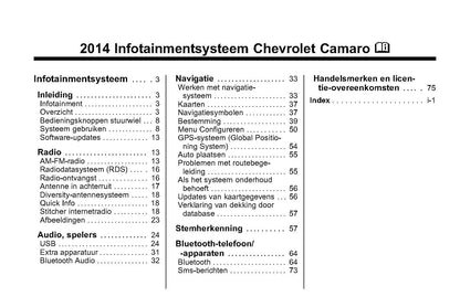Chevrolet Camaro infotainmentsysteem 2014