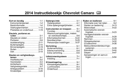 2014 Chevrolet Camaro Manuel du propriétaire | Néerlandais