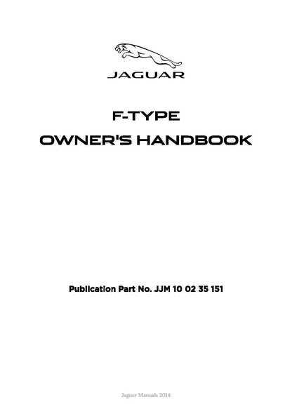 2015 Jaguar F-Type Owner's Manual | English