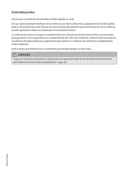 2018-2023 Audi A1 Bedienungsanleitung | Spanisch