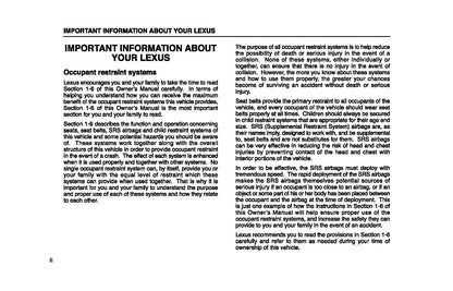 2004 Lexus LX 470 Bedienungsanleitung | Englisch