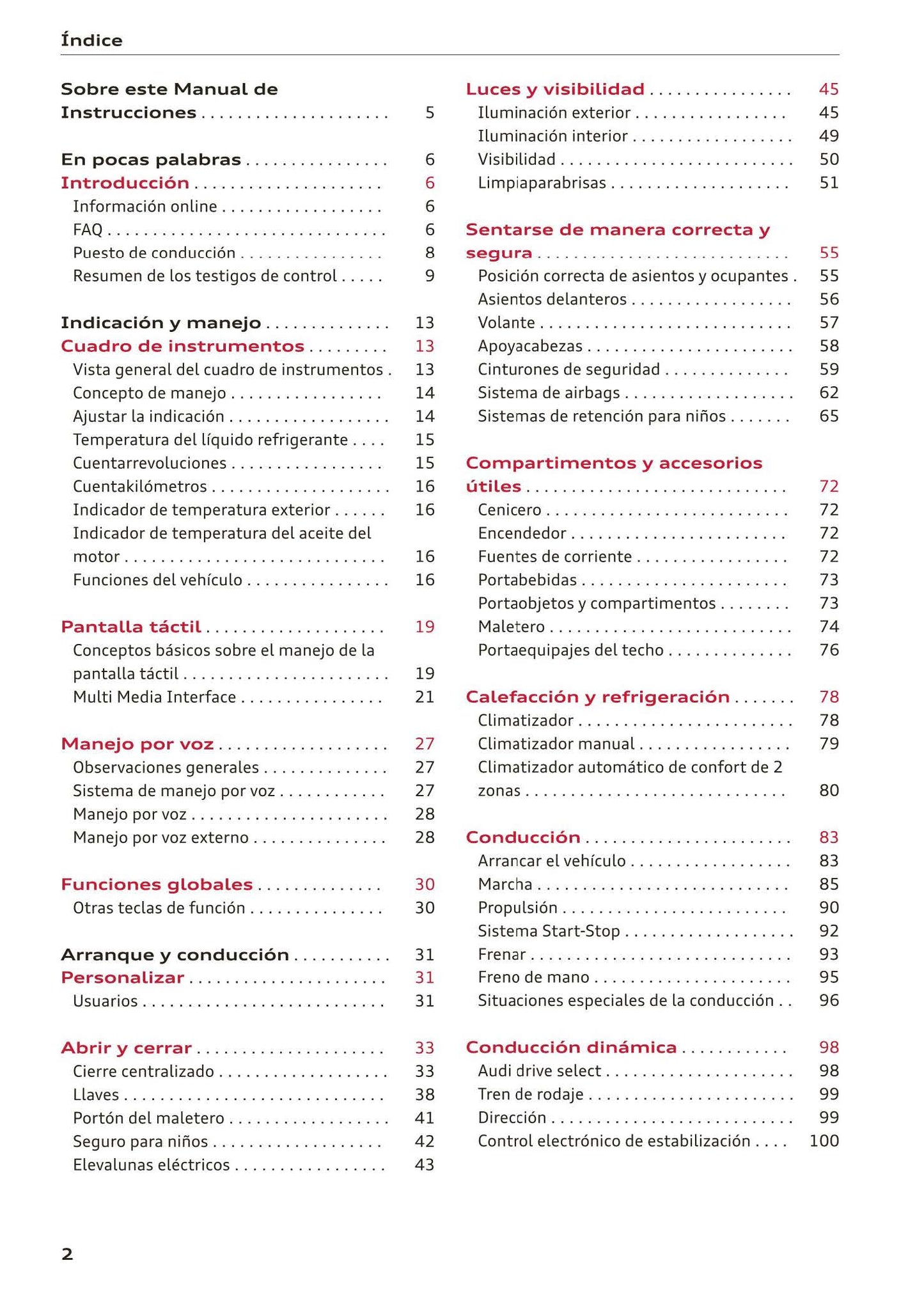 2018-2023 Audi A1 Bedienungsanleitung | Spanisch