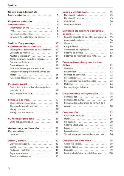 2018-2023 Audi A1 Bedienungsanleitung | Spanisch