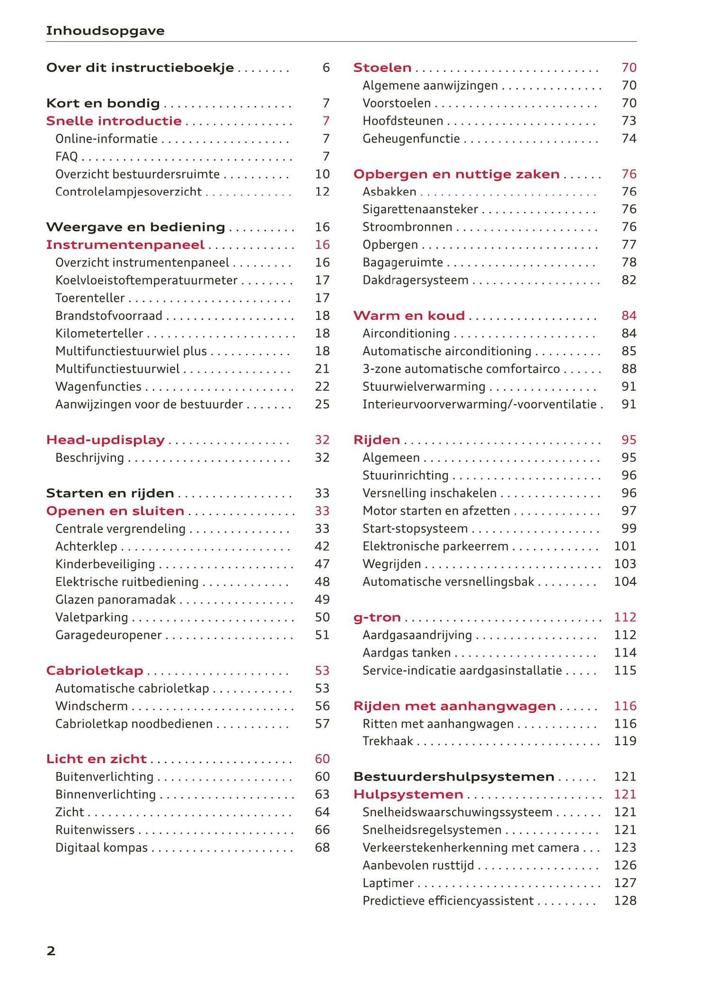 2017-2020 Audi A5/A5 Cabriolet/A5 Coupé/A5 Sportback/A5 Sportback g-tron Owner's Manual | Dutch