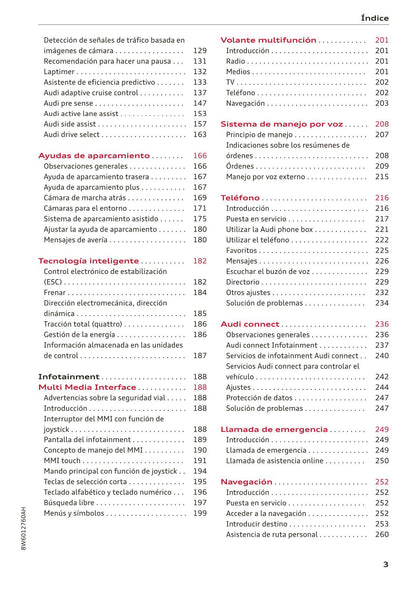 2017-2020 Audi A5 Bedienungsanleitung | Spanisch