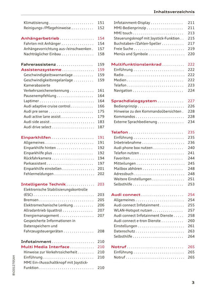 2016-2018 Audi A3 Bedienungsanleitung | Deutsch