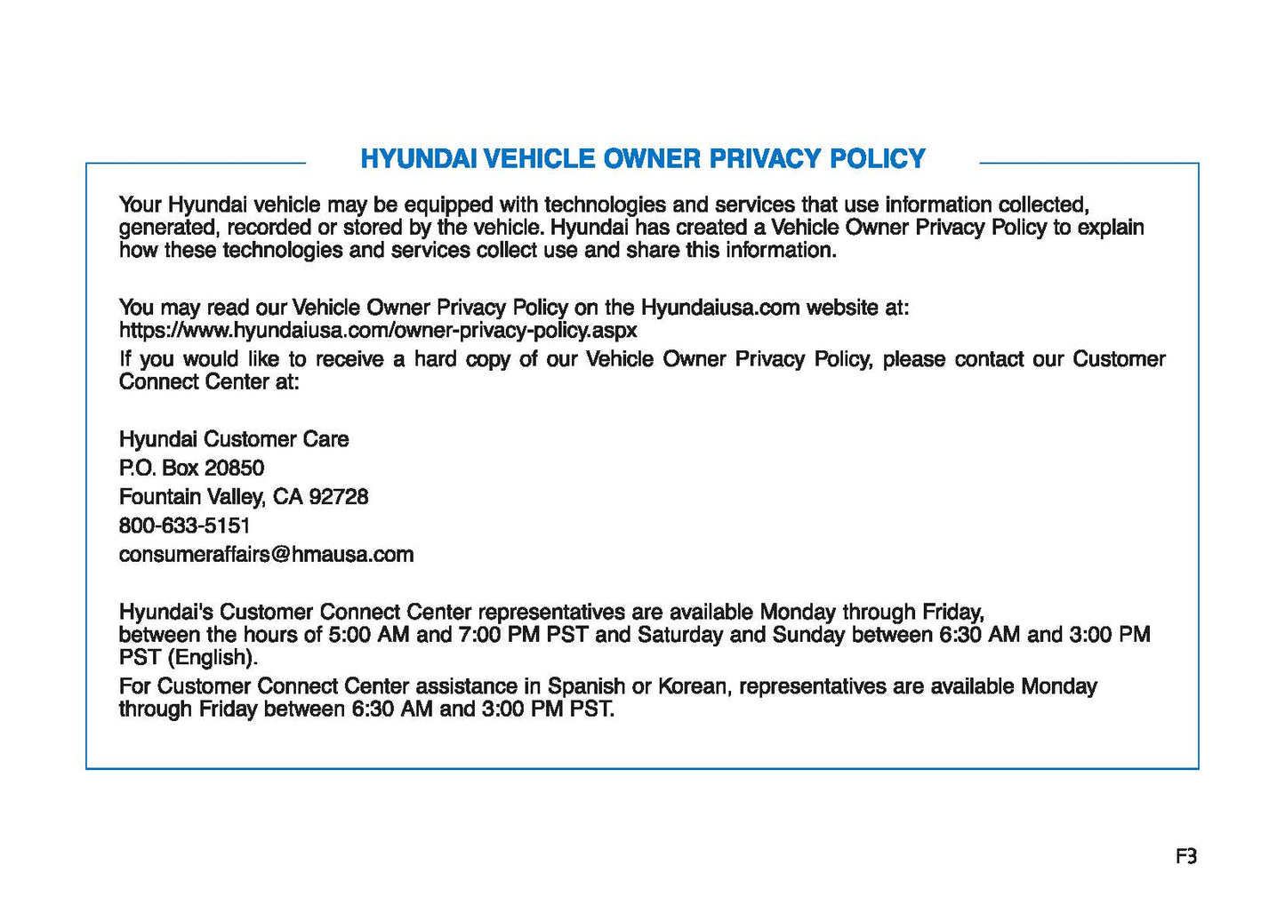 2019 Hyundai Nexo Gebruikershandleiding | Engels