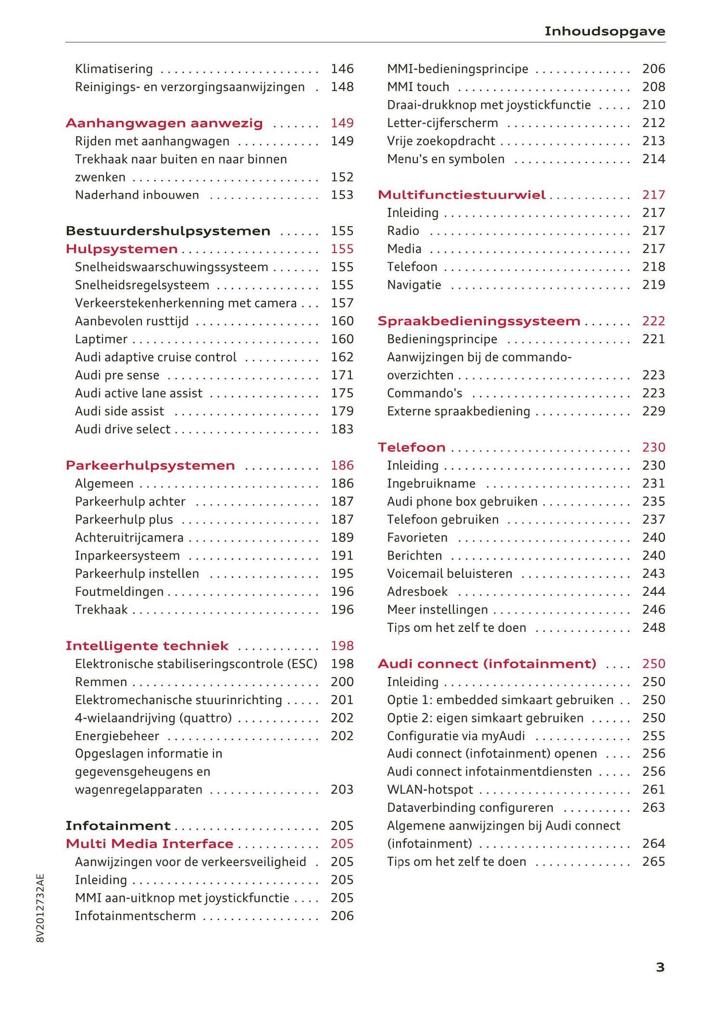 2017-2018 Audi A3/S3/RS 3 Gebruikershandleiding | Nederlands