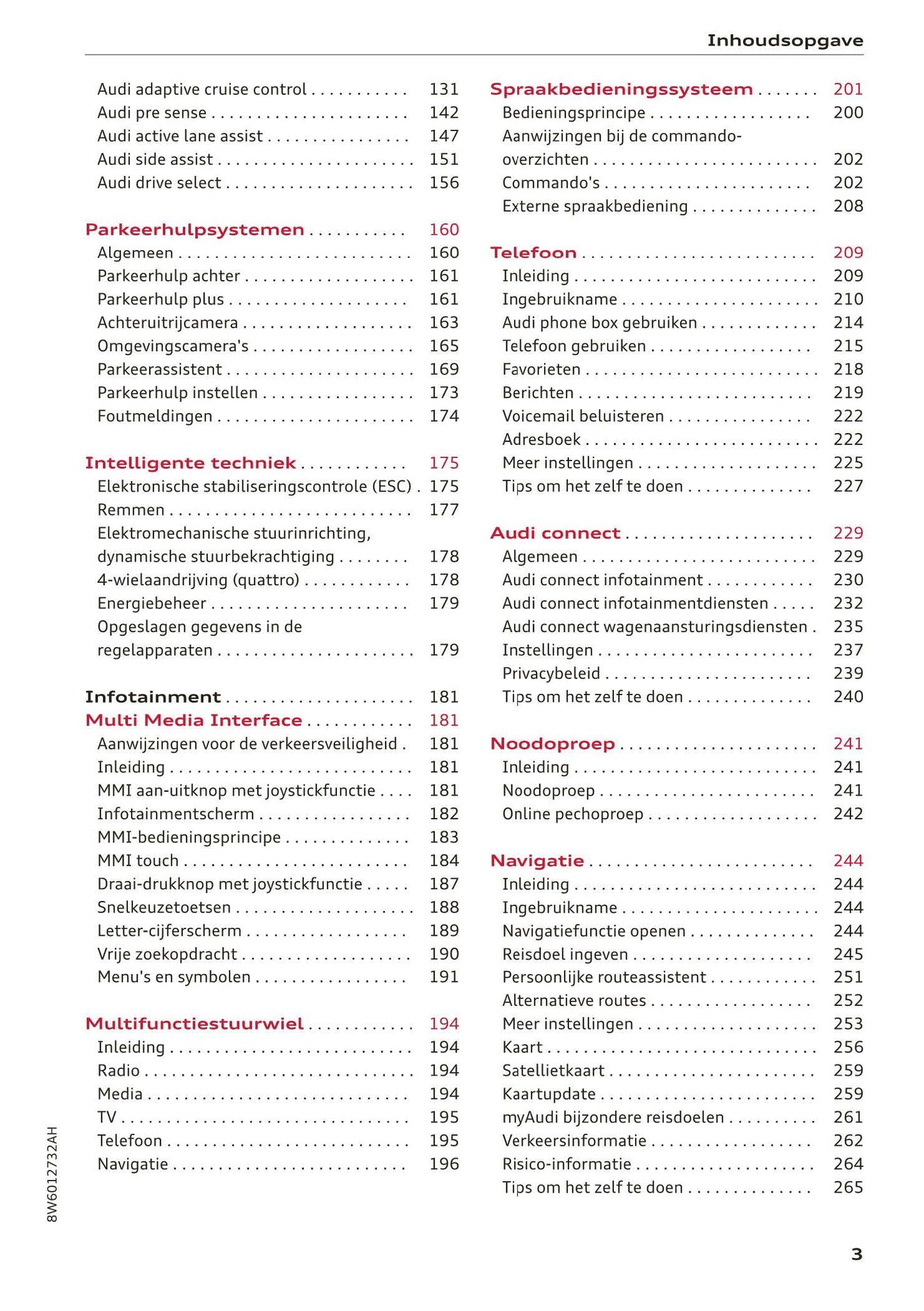 2017-2020 Audi A5/A5 Cabriolet/A5 Coupé/A5 Sportback/A5 Sportback g-tron Owner's Manual | Dutch