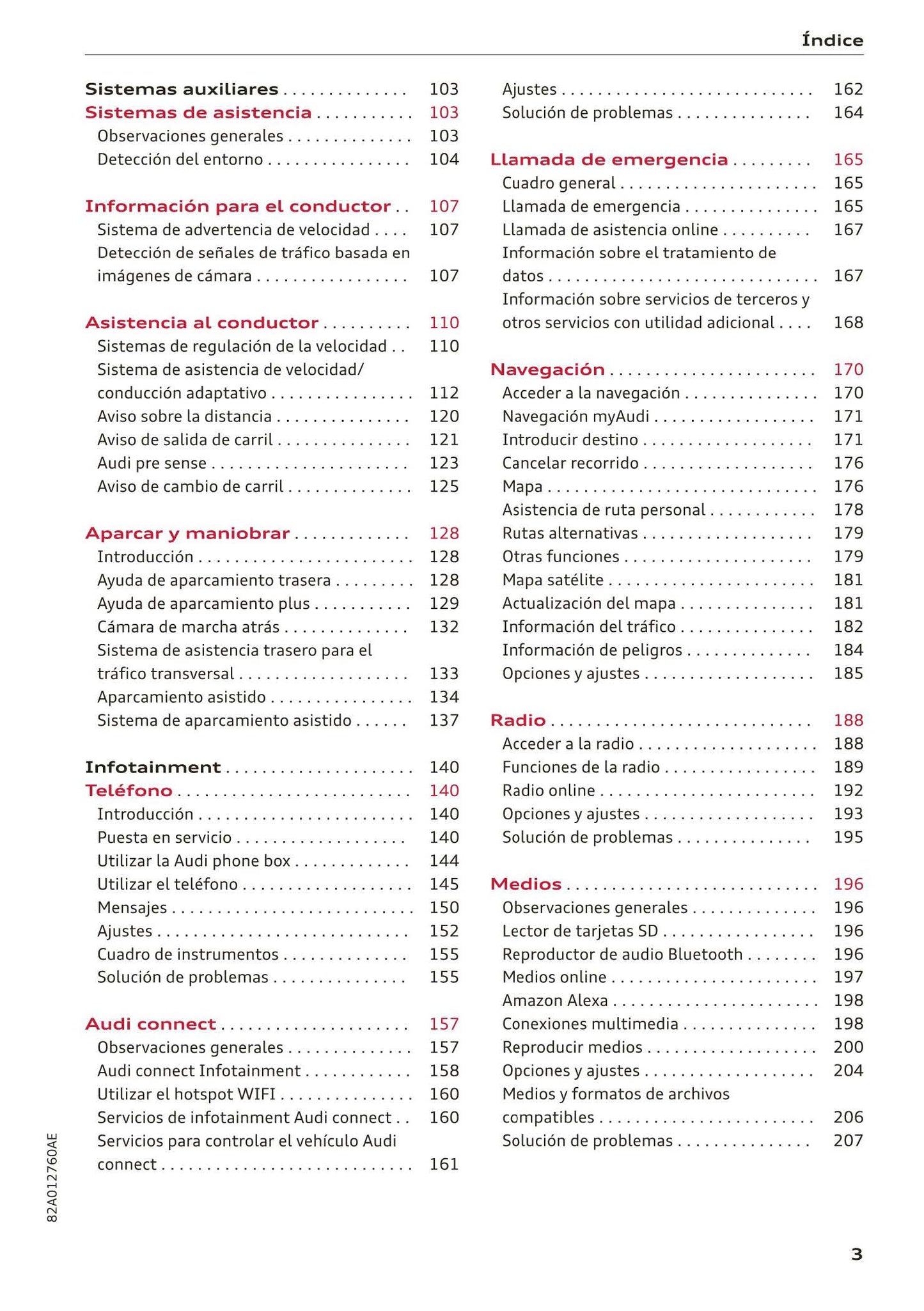 2018-2023 Audi A1 Bedienungsanleitung | Spanisch