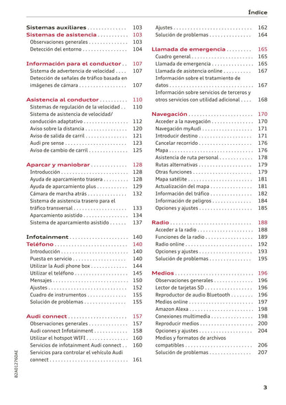 2018-2023 Audi A1 Bedienungsanleitung | Spanisch