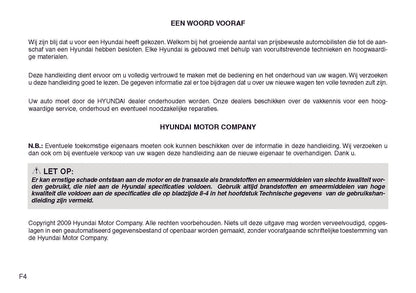 2009-2010 Hyundai ix55 Gebruikershandleiding | Nederlands