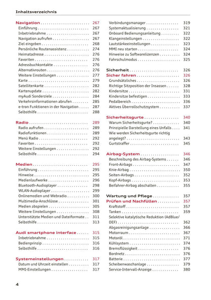 2016-2018 Audi A3 Bedienungsanleitung | Deutsch