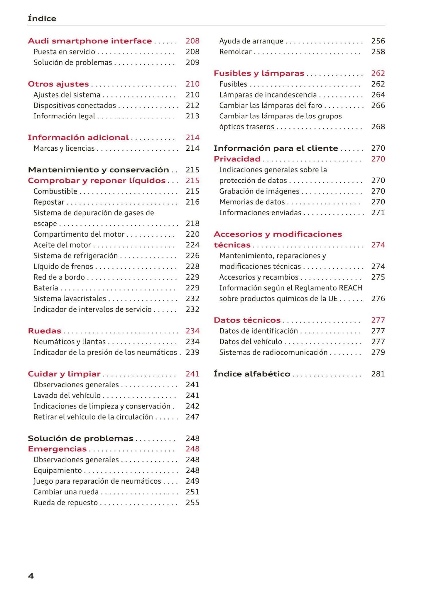 2018-2023 Audi A1 Bedienungsanleitung | Spanisch