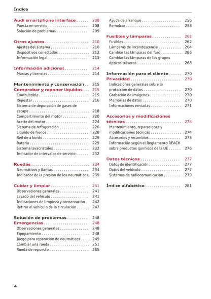2018-2023 Audi A1 Bedienungsanleitung | Spanisch