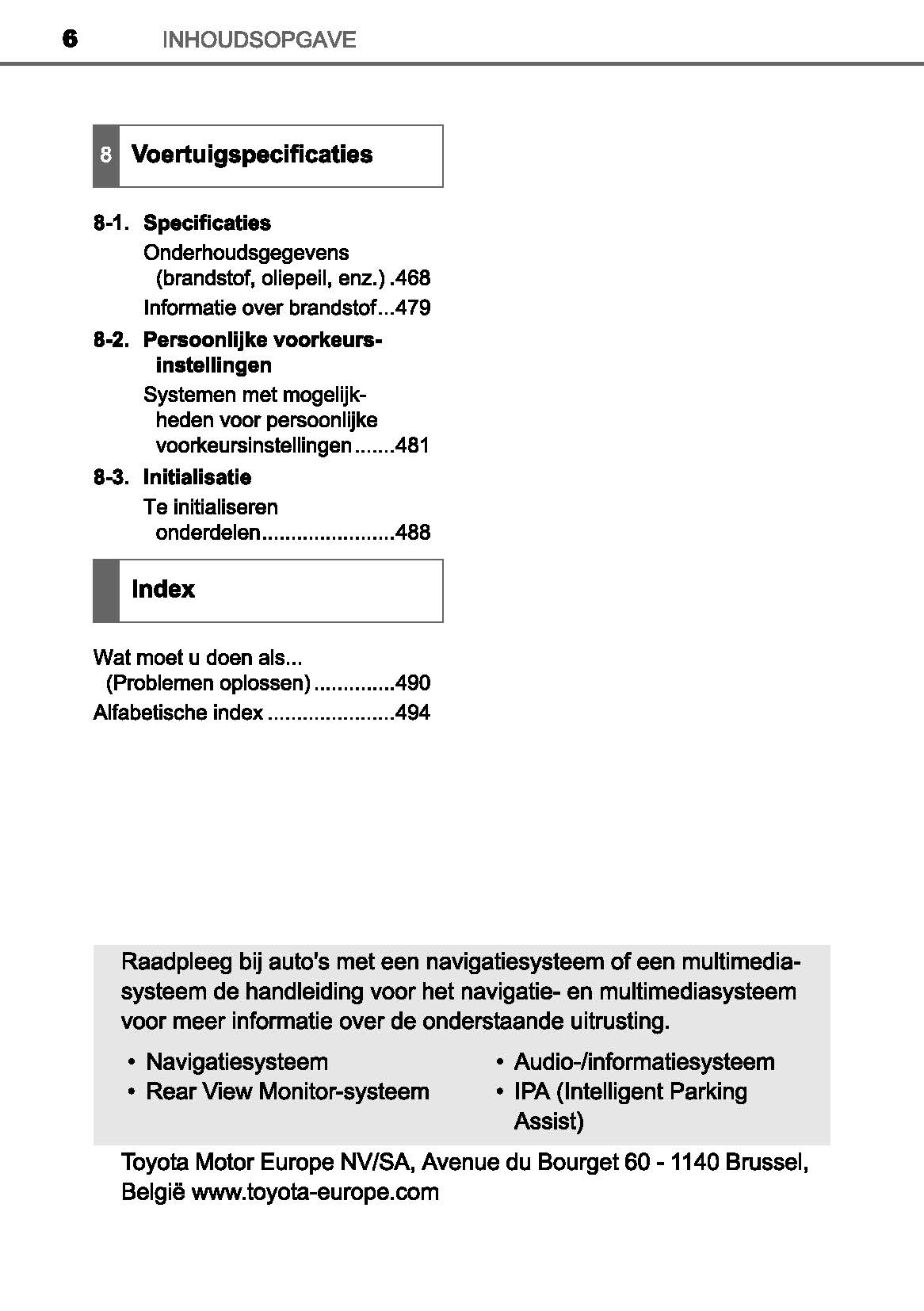 2016-2019 Toyota Prius+ Owner's Manual | Dutch