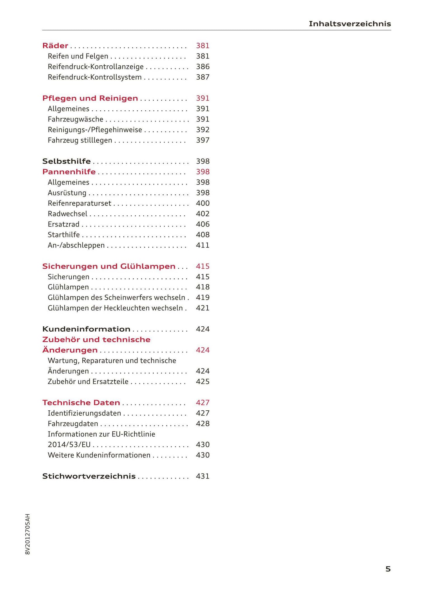 2016-2018 Audi A3 Bedienungsanleitung | Deutsch