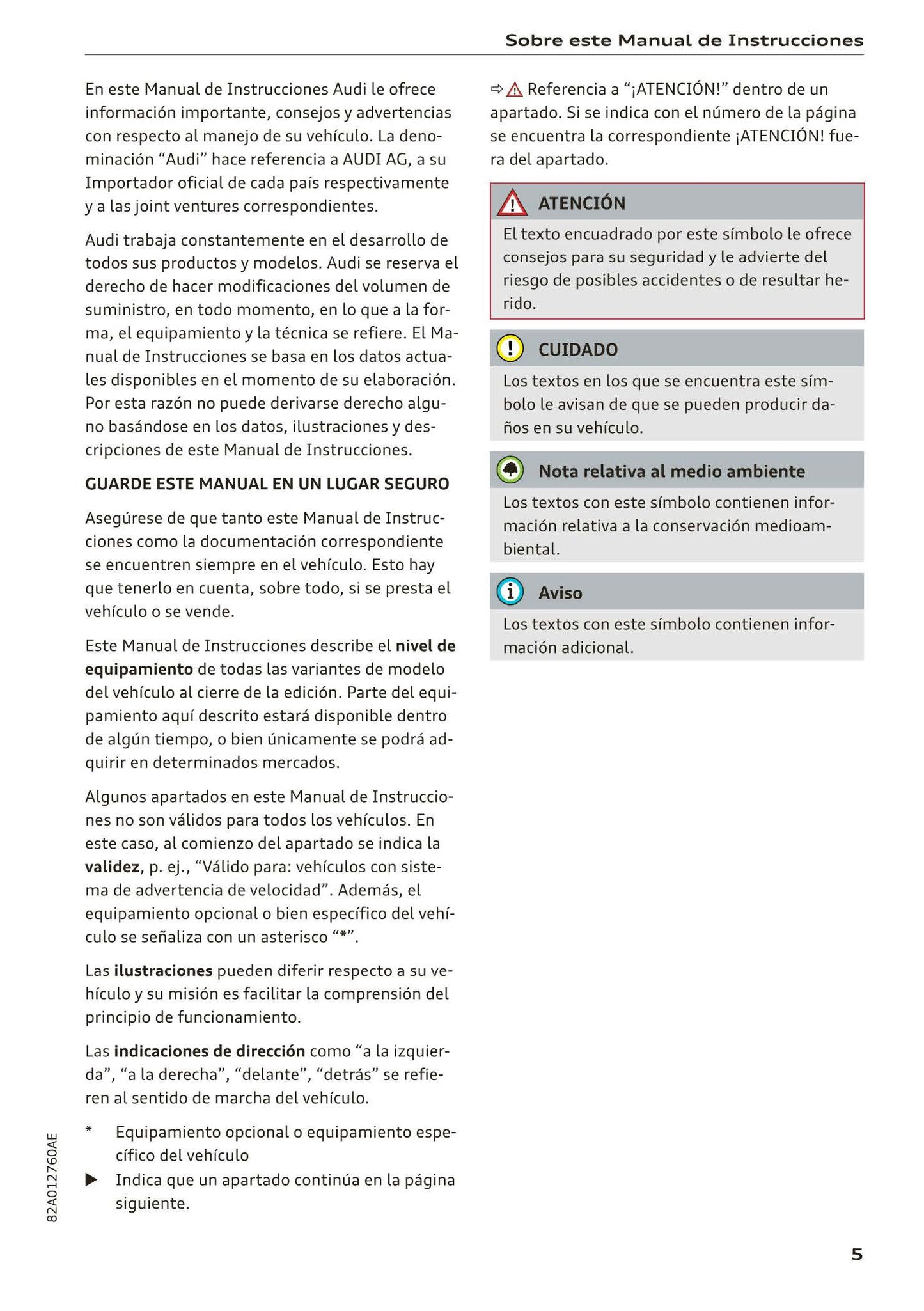 2018-2023 Audi A1 Bedienungsanleitung | Spanisch