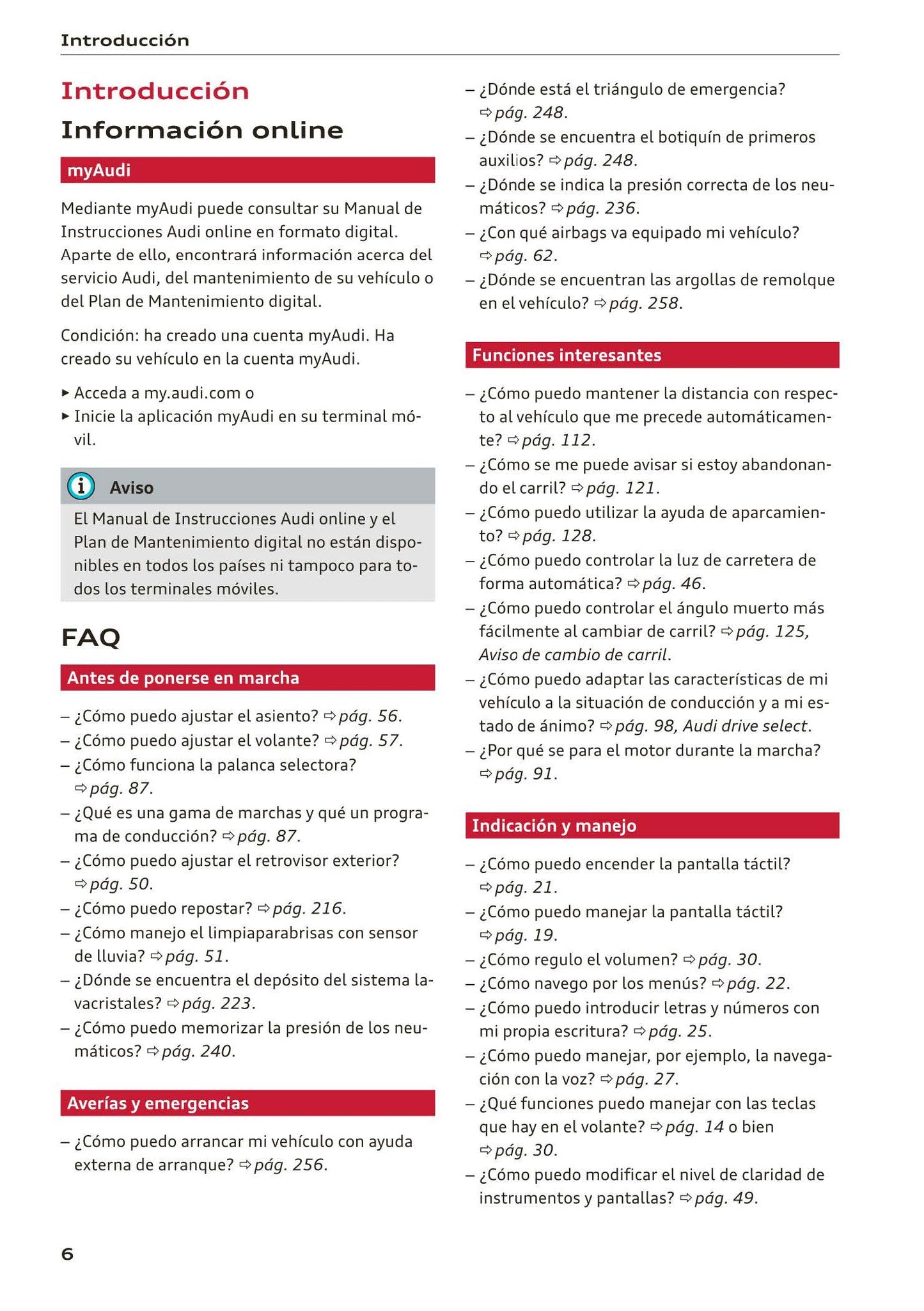 2018-2023 Audi A1 Bedienungsanleitung | Spanisch