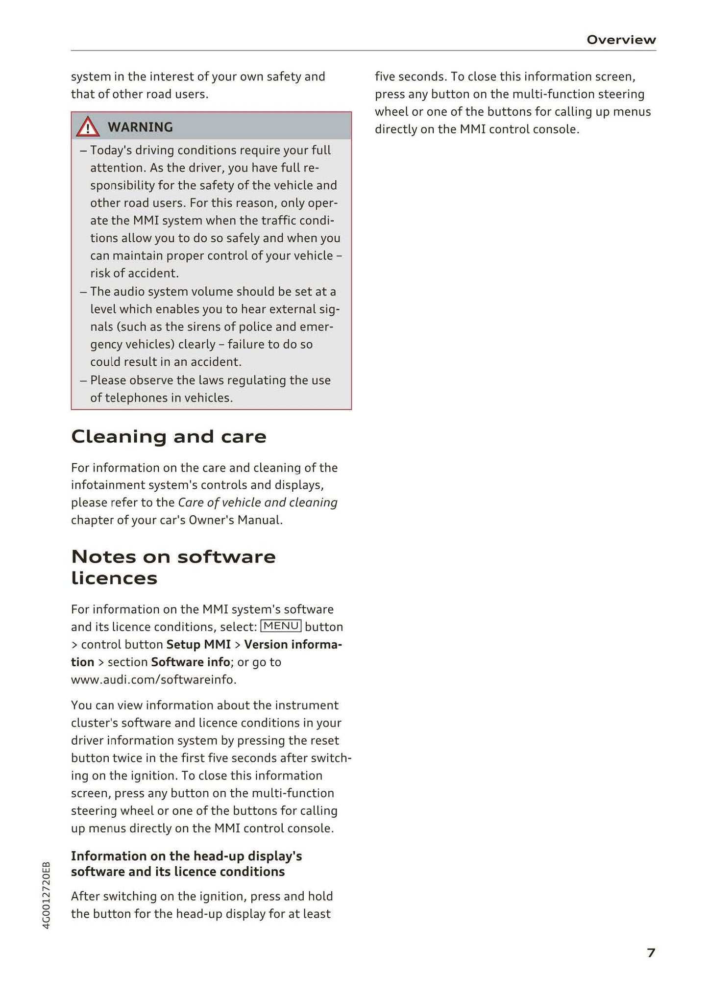 Audi MMI Navigation System Plus 2014 - 2018