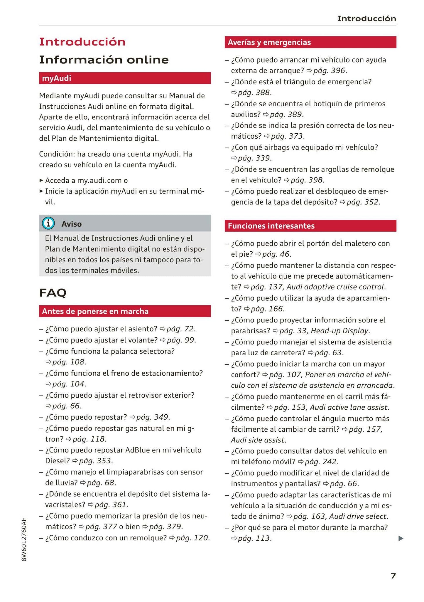 2017-2020 Audi A5 Bedienungsanleitung | Spanisch