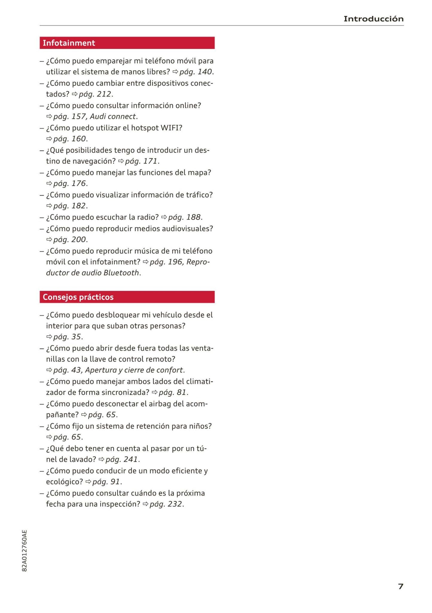 2018-2023 Audi A1 Bedienungsanleitung | Spanisch