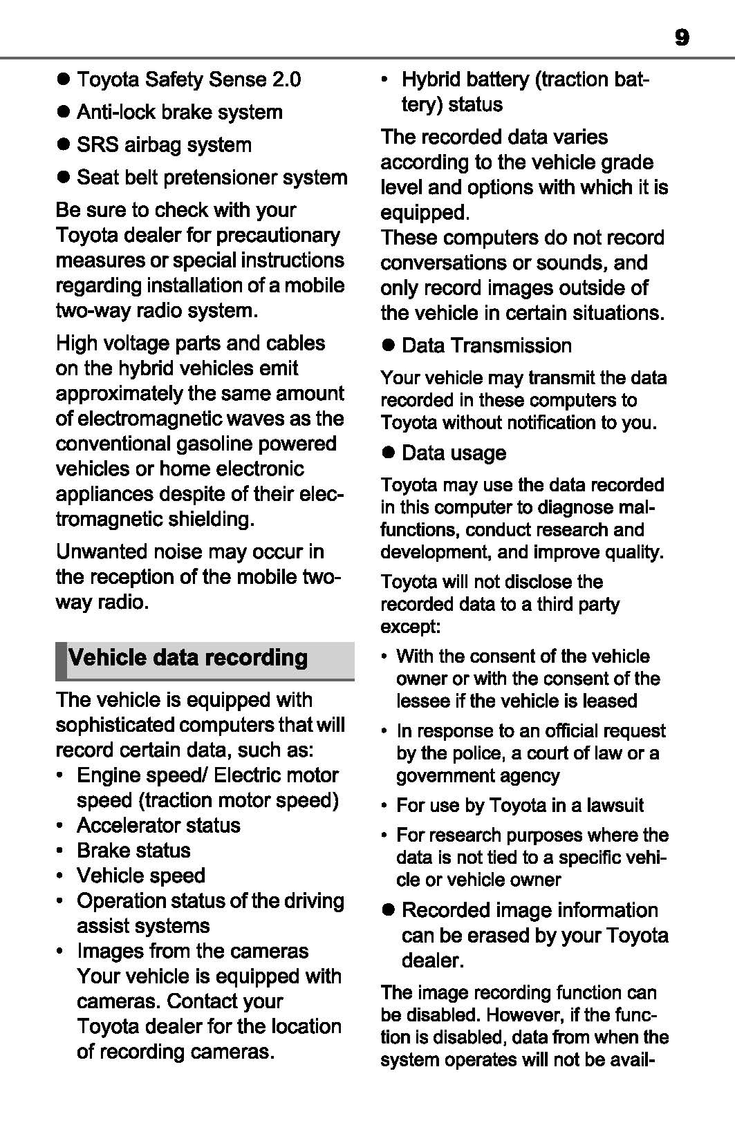 2021 Toyota RAV4 Hybrid Owner's Manual | English
