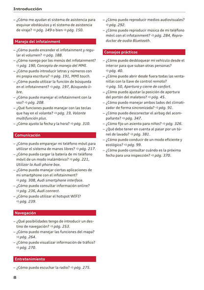 2017-2020 Audi A5 Bedienungsanleitung | Spanisch