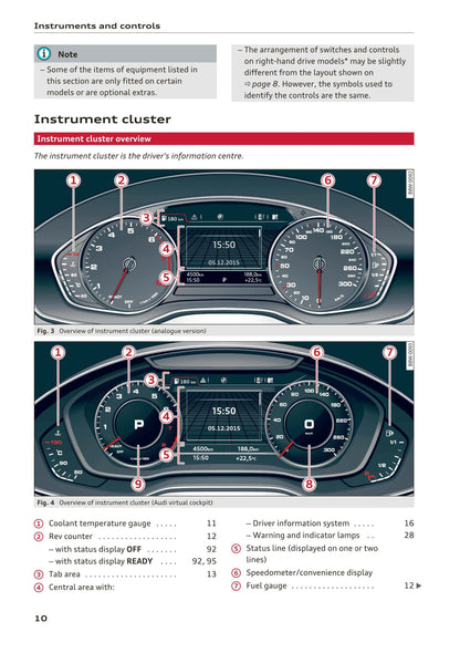 2015-2019 Audi A4 Bedienungsanleitung | Englisch