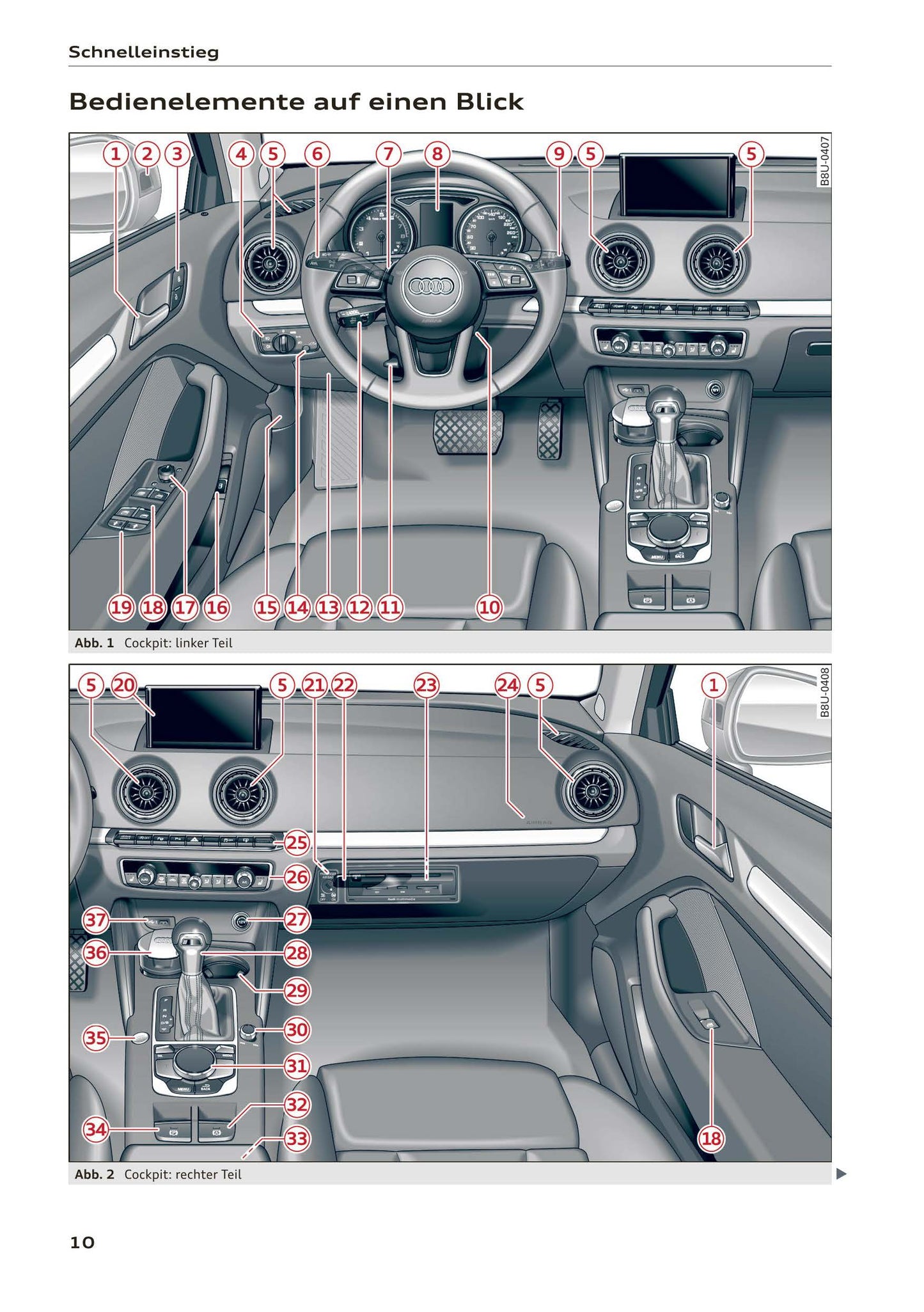 2016-2018 Audi A3 Bedienungsanleitung | Deutsch