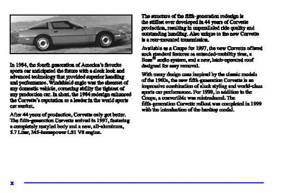 2000 Chevrolet Corvette Manuel du propriétaire | Anglais