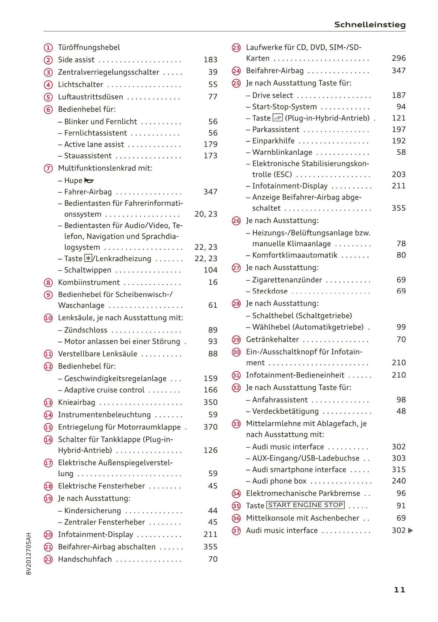 2016-2018 Audi A3 Bedienungsanleitung | Deutsch