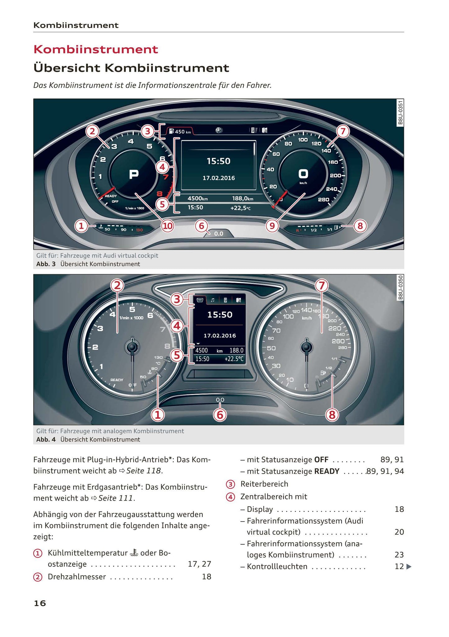 2016-2018 Audi A3 Bedienungsanleitung | Deutsch