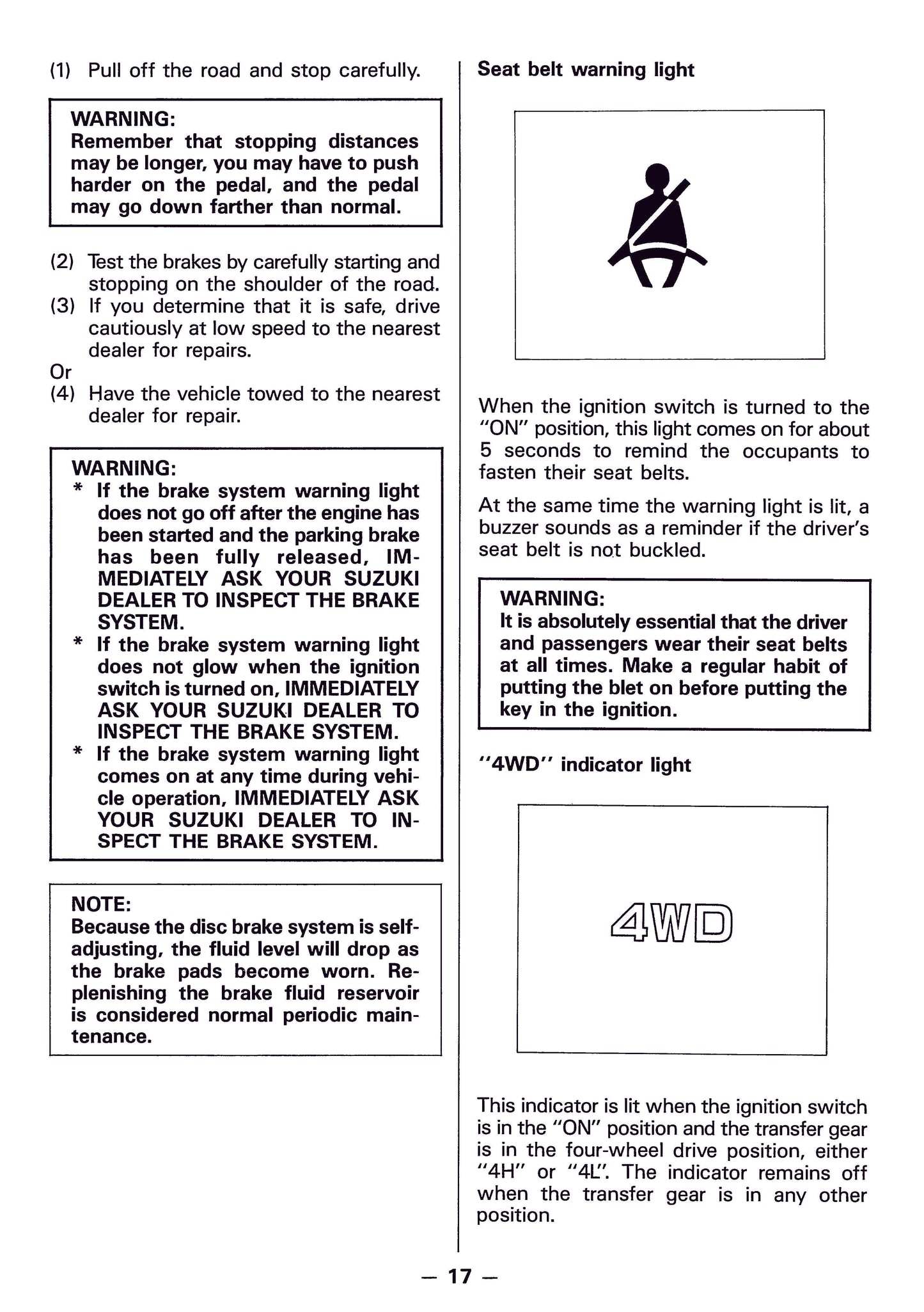 1986 Suzuki Samurai Gebruikershandleiding | Engels