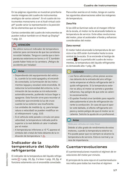 2017-2020 Audi A5 Bedienungsanleitung | Spanisch