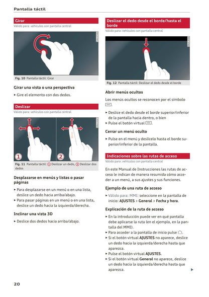 2018-2023 Audi A1 Bedienungsanleitung | Spanisch