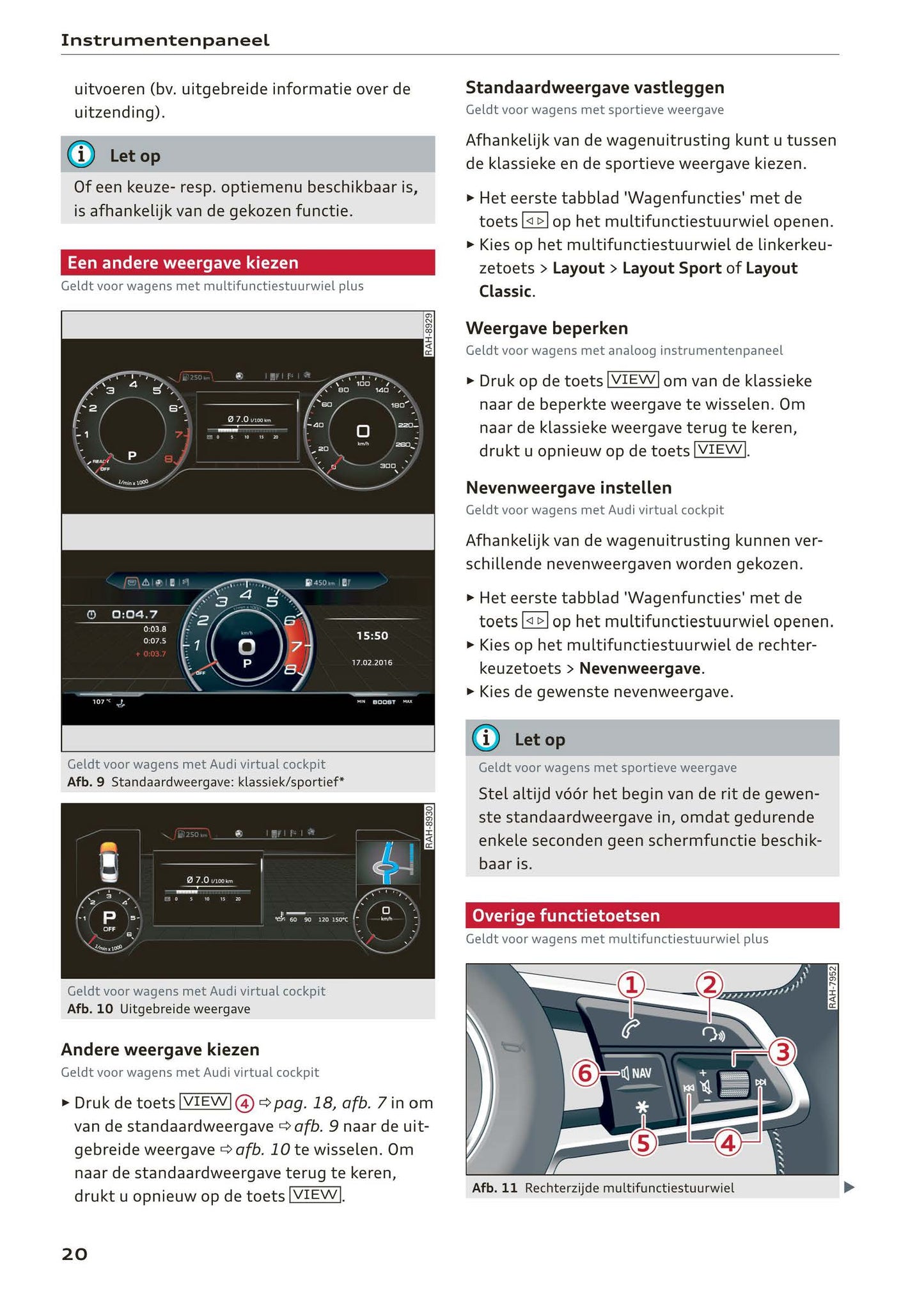2017-2020 Audi A5/A5 Cabriolet/A5 Coupé/A5 Sportback/A5 Sportback g-tron Owner's Manual | Dutch